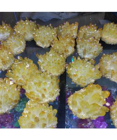 1pcs300-700gNatural Cluster Electroplated Yellow Cluster Reiki Stone Tip House Decorative Can be Used for (Size : 500-600g) HOMEZHOU (Size : 600-700g)