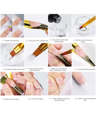 RoseFlower Acrylic Nail Kit - Full Set for Beginners with 3 Colors Clear Pink Powder - Nail Salon #11 - Buy Online on GoSupps.com
