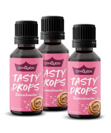 GymQueen Tasty Drops Cinnamon Roll 3x30ml Flavour Drops without calories Cinnamon Roll 30 ml (pack of 3)