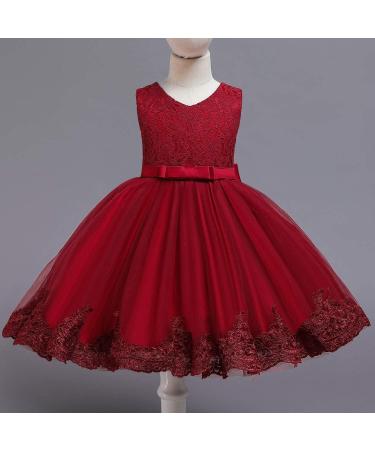 TTYAOVO Baby Princess Dress 6-12 Months - Red Baptism Christening Tutu Gown for Wedding Pageant - Buy Online on GoSupps.com