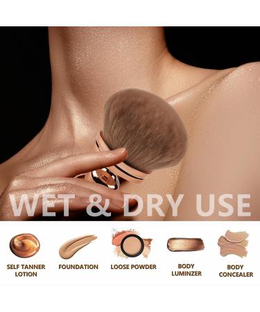 Extra Large Body Makeup Brush for Self Tanner | 74mm Wide Kabuki & Back Applicator | Perfect for Bronzers & Self Tanning - Includes Drawstring Bag - Buy Online on GoSupps.com