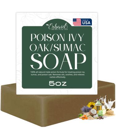 Poison Ivy Soap Bar All Natural Poison Ivy Treatment Anti-Itch Skin Cleanser Wash for Poison Ivy Poison Oak & Sumac Removes Oils Soothes & Relieves Rashes 5oz Jewelweed Soap Made in USA