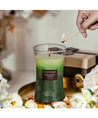 Aroma Naturals 3-Layer Scented Candle 21.52 oz - Balsam & Cedar | 100-Hour Burn Time | Soy Wax | Aromatherapy Candle with Wooden Lid - Buy Online on GoSupps.com