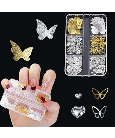 Hollow Butterflies Nails Charm Heart Nails Art Decorations Mix Shaped Nails Art Charm For Acrylic Nails Jewelry Making - Buy Online on GoSupps.com