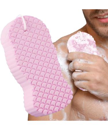 1/4 Spa Puff - Shower Sponge with Rope Body ExfoIiating Loofah Sponge | Body Loofah Sponge Pads Up Bath Sponge Pregnant Body Scrub Sponge Soft Shower Pouf for Pregnant Women Children Adult Pink - Buy Online on GoSupps.com