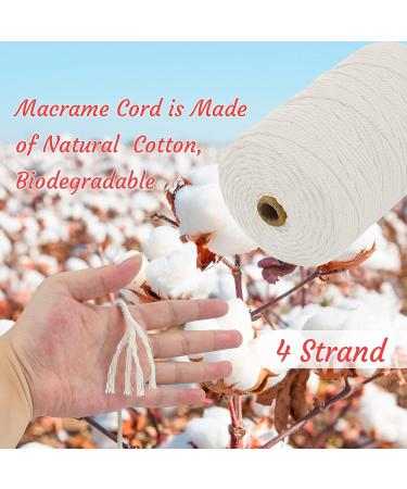 LEREATI 3mm Macrame Cord 219 Yards | Natural Cotton Twine for Crafts | Thick Colored Macrame Rope Yarn for DIY Projects | Peacock Blue Macrame String - 3mmx219yards - Buy Online on GoSupps.com