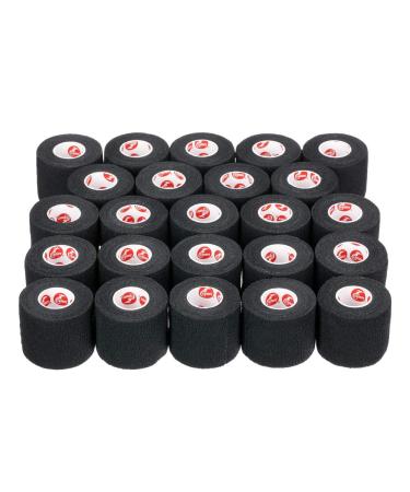 Cramer Eco-Flex Self-Stick Stretch Tape, Cohesive Tape, Flexible Elastic Sports Tape, Athletic Training Supplies, Easy Tear Self-Adherent Bandage Wrap, Bulk Cases, 6 Yard Rolls, Compression Tape 2" x 6 yds Black - 24 Rolls