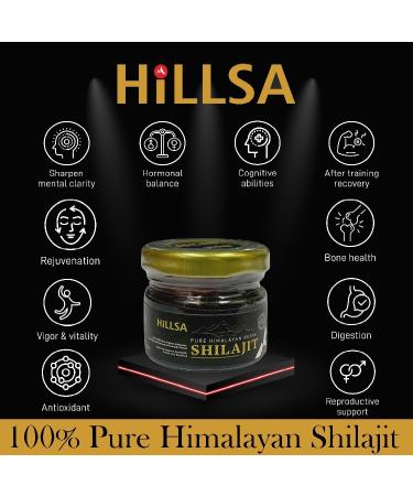 Shilajit original 100 % naturel de l'Himalaya pour homme et femme test avec plus de 85 micron raux et acide fulvique riche 20 g - Buy Online on GoSupps.com