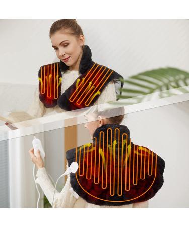 UTK 24x20 Extra Large Weighted Heating Pad for Neck and Shoulders | Electric Heated Wrap with 6 Heat Settings and Tourmaline Beads - Buy Online on GoSupps.com