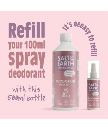 Salt of the Earth - Natural Deodorant Spray Refill - Certified Natural Vegan Long Lasting Protection Leaping Bunny Approved Made in the UK - 500ml (Lavender & Vanilla) Lavender & Vanilla 500 ml (Pack of 1) - Buy Online on GoSupps.com