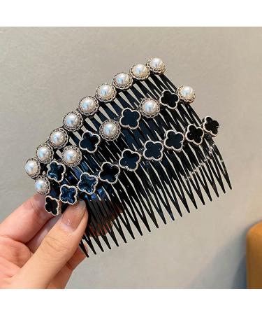 Aneneiceera Bride Wedding Hair Comb Clip Black Hair Side Combs Four-Leaf Clover Hair Comb Hair Tools Decorative Daily Wearing Hair Piece Hair Accessories for Women and Lady Girls(Style A) - Buy Online on GoSupps.com