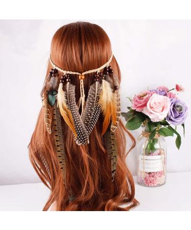 Repuhand Bohemian Peacock Feather Headdress | Elegant Hair Band Accessories for Women - International Shipping - Buy Online on GoSupps.com