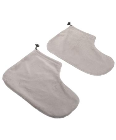 POPETPOP 1 Pair Wax Therapy Warm Foot Cover Paraffin Wax Skin Cover Moisturizer Foot Socks Paraffin Wax Foot Wraps Wax Gloves Paraffin Wax Foot Cover Paraffin Heated Foot Booties Spa Cotton 28X20X0.9CM Grey