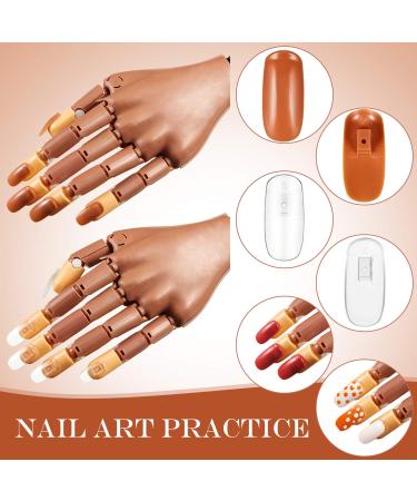 200 Replacement Nail Tips for Manicure Training Practice Hand - Brown and Transparent Nails - Buy Online on GoSupps.com