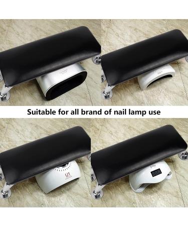 Nail Arm Rest for Acrylic Nails - Soft Microfiber Leather Hand Cushion with Stainless Steel Stands - Black - Buy Online on GoSupps.com