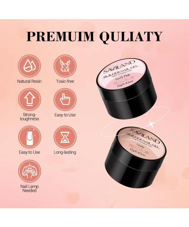 SAVILAND Builder Nail Gel Set - 12 Colors Hard Gel for Professional Nail Art & Home DIY - Nudes Pink Glitter Soak-off UV Gels - Buy Online on GoSupps.com