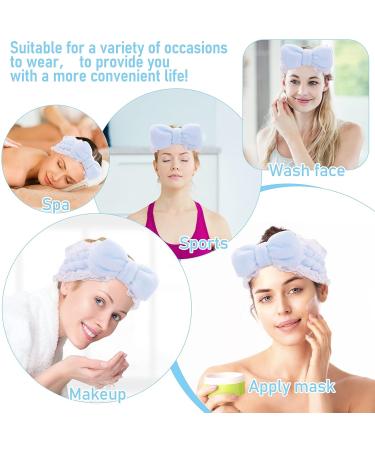 Sibba Spa Makeup Headband - Fluffy Towel Wrap for Skincare and Face Washing - Blue Head Band for Women's Beauty Routine - Buy Online on GoSupps.com