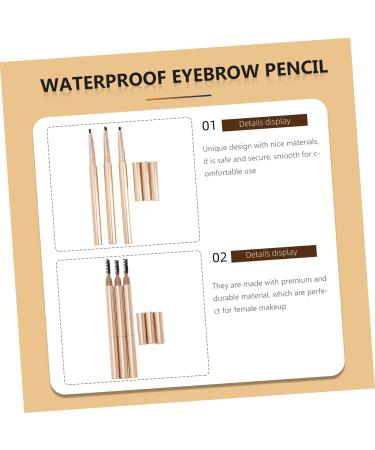 Healeved 3pcs Eyebrow Pencil Eyebrow Pencil Waterproof Brown Eyebrow Pencils Brow Pencil Black Abs - Buy Online on GoSupps.com