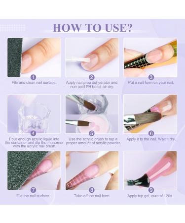 SAVILAND Acrylic Nail Kit for Beginners | Professional 15g Acrylic Powder & Liquid Monomer Set | Complete Acrylic Nail Brush & Forms | Perfect Gift for Nail Art Enthusiasts - Buy Online on GoSupps.com