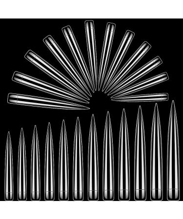 Extra Long Stiletto Nail Tips, Rosy Finch 120Pcs XXXL Clear Nail Tips for Acrylic Nails Full Straight Nail Tip 120 Pcs - Buy Online on GoSupps.com