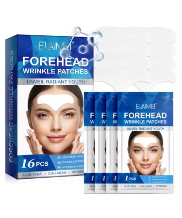 16Pcs Forehead Anti Wrinkle Patches with Collagen Vitamin E Aloe Forehead Wrinkles Treatment Collagen Forehead Anti Wrinkle Patches
