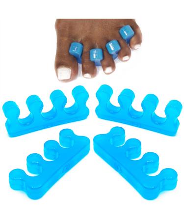 Toe Separators for Nail Varnish (2 Pairs Blue) Silicone Toe Separator Perfect for Pedicures & Pain Relief for Feet by unel