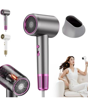Numoya Numoya Jetspeed Hair Dryer Numoya Jetspeed Hair Dryer Numoya Jet Speed High-Speed Hair Dryer Travel Size Eliminates Frizz Avyra Blow Dryer with Diffuser for Curly Hair (Purple Gray)