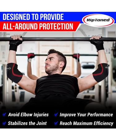 Rip Toned Elbow Sleeve Weightlifting Wraps | Compression Support & Pain Relief for Men & Women | Durable Elbow Brace for Weight Training & Recovery | X-Large Pair - Buy Online on GoSupps.com