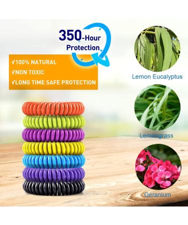 14 Pack Mosquito Bracelets for Kids & Adults - Natural Citronella, Lemongrass, and Eucalyptus - Up to 350 Hours Protection - Buy Online on GoSupps.com
