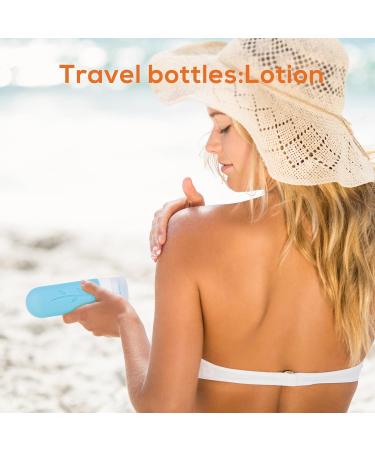 Buy Aiqinu Silicone Travel Bottles Set - 4 Leak-Proof 90ml Containers with Labels & Brush | BPA-Free | Perfect for International Travel - Buy Online on GoSupps.com