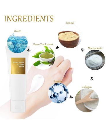 Retinoid Cream with Double Retinol & Collagen Peptide - Anti-Aging Moisturizer for Face & Neck (3pc) - Day & Night Facial Care for Women & Men - Buy Online on GoSupps.com