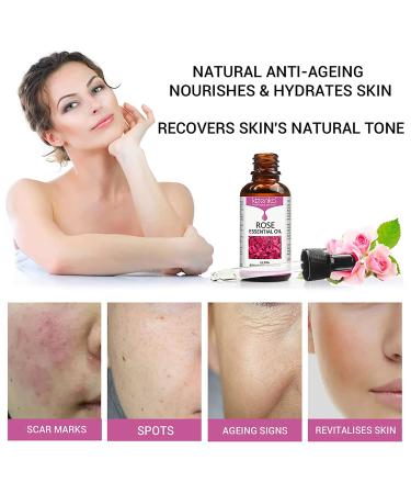 Rose Essential Oil for Face - Anti-Aging Moisturizer & Serum (30ml) | Hydrating Skin Care - Buy Online on GoSupps.com