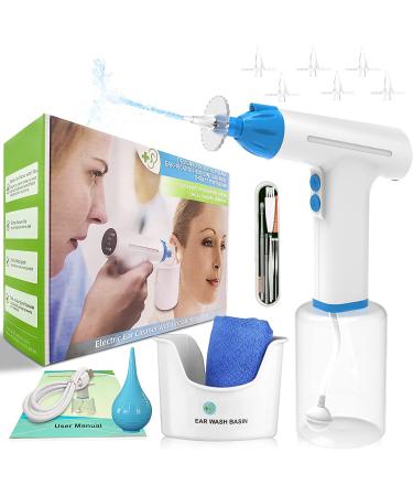 Pirzlqie Ear Wax Removal Kit Electric Ear Cleaner with Ear Irrigation System Safe and Effective Ear Wax Removal Tool with LED Light & 3 Water Pressure Modes Ear Flush Kit for Adults