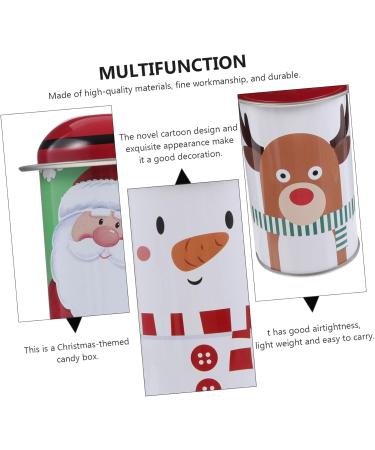 Healeved 6 Pcs Christmas Storage Box Christmas Metal Cans Xmas Goodie Boxes Cookie Boxes Seal Small Candy Box - Buy Online on GoSupps.com
