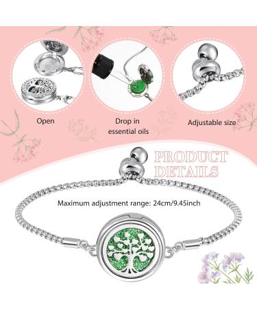 MTLEE 46 Pieces Essential Oil Diffuser Necklace & Bracelet Set for Women - Adjustable Aromatherapy Jewelry with Refill Pads (Love Style) - Vibrant Color - Buy Online on GoSupps.com
