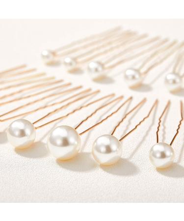 Sweetv 18Pcs Pearl Wedding Hair Pins Set - Bridal Hair Accessories for Brides in Gold - Buy Online on GoSupps.com