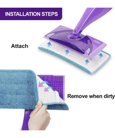 8 Pack Reusable Microfiber Mop Pads for Swiffer Wet Jet - Washable Refills for Wet & Dry Use - Durable Home/Office Cleaning Tools (Blue) - Buy Online on GoSupps.com