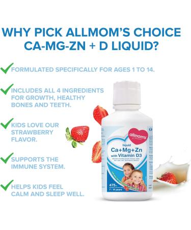 Kids Multivitamin - Calcium Magnesium Zinc with Vitamin D Tasty Even for Picky Eaters Age 1 to 14 Years Essential for Growth Strong Bones Immunity Kids Feel Calm And Relaxed - Allmom's Choice - Buy Online on GoSupps.com