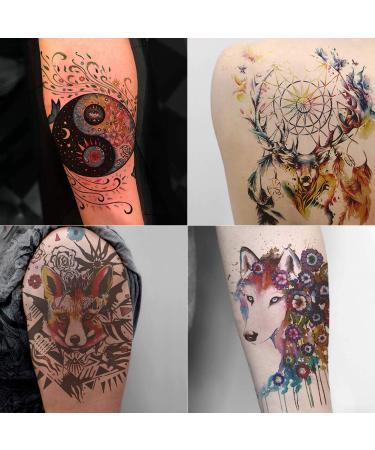 Oottati 12 Sheets Large Temporary Tattoos - Flower Arm Watercolor Designs for Men and Women - Buy Online on GoSupps.com