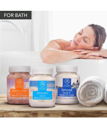 42 Oz Bath Salts Set - Epsom, Himalayan Pink, Dead Sea Salt - 100% Pure & Natural for Relaxation, Beauty, and Wellness - Buy Online on GoSupps.com
