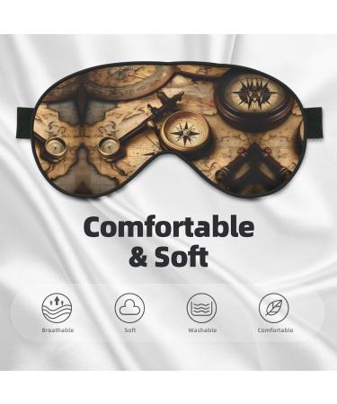 Compass & Old World Map Print Unisex Sleep Mask | Double-Sided Eye Mask for Sound Sleep & Skin Care - Buy Online on GoSupps.com