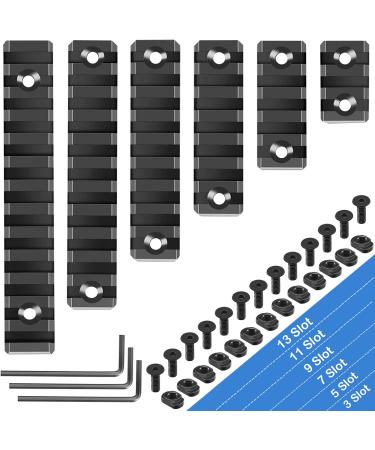 FANGOSS Mloc Picatinny Rails Set - 6 Pack with 3, 5, 7, 9, 11, 13 Slot Aluminum Sections - Includes 13 T-Nuts, Screws, and Allen Wrench - Buy Online on GoSupps.com