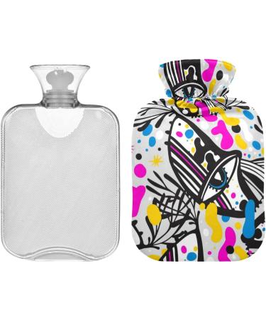 NAANLE 1L Ethnic Tribal Hot Water Bottle - Transparent Design for Pain Relief & Heat Therapy - Perfect for Back Neck Hands & Feet - Buy Online on GoSupps.com