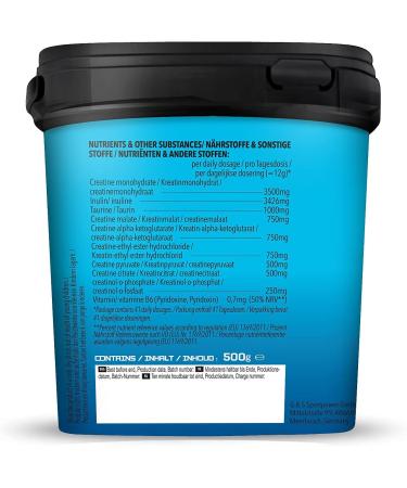 Bodylab24 Creatine Extreme Powder 500g - High-Quality Creatine for Intense Training | Fruit Mix with 3.5g Pure Creatine Monohydrate Inulin Taurine & Vitamin B6 - Buy Online on GoSupps.com