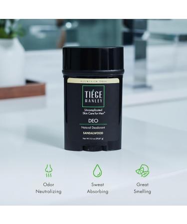 Tiege Hanley Natural Aluminum-Free Deodorant for Men - Sandalwood Scent 2-Pack - Mens Deodorant for All Skin Types Including Sensitive Skin - Paraben-Free & Talc-Free Men's Deodorant Sandalwood 1.25 Fl Oz (Pack of 2) - Buy Online on GoSupps.com