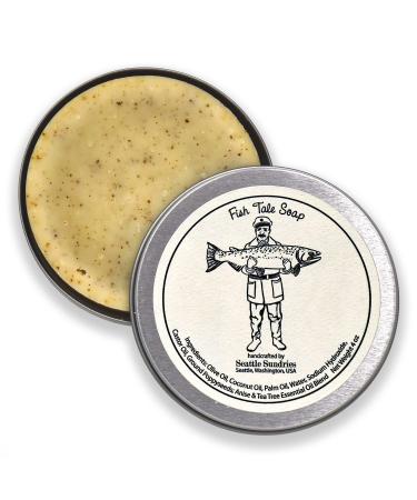 Seattle Sundries | Anise & Tea Tree Soap for Men & Women - 1 (4oz) Natural Odor Fighting Hand Made Bar Soap in a Reusable Travel Tin - Fly Fishing Gift for Men