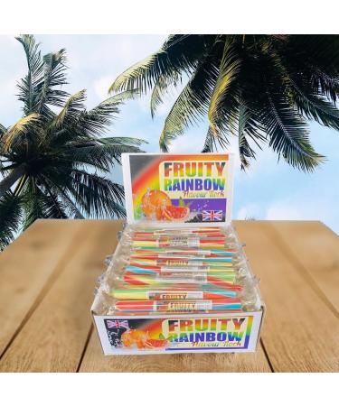 50 X Fruit Rainbow Rock Sticks Handmade Traditional Rainbow Classic Sweets Retro Seaside Gift Wholesale Confectionery - Buy Online on GoSupps.com