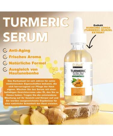  p-beauty Organic Turmeric Face Serum - Hyperpigmentation - Dark Spot Remover - Vegan - Natural and Brightening - 60 ml - Buy Online on GoSupps.com