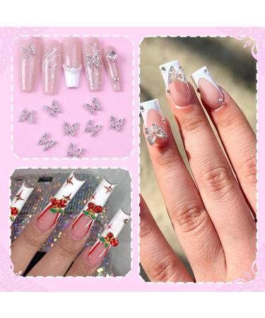 3D Fruit Cherry Nail Charms | Gold & Silver Butterfly Nail Gems | Strawberry Heart & Star Acrylic Art | Colorful Fruit Slices for Stunning Nail Designs - Buy Online on GoSupps.com