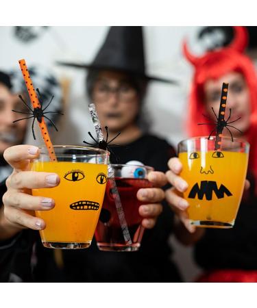 Halloween Straws - Decorative Drinking Paper Straws with Spider Design Halloween Decorative Drinking Straws Halloween Supplies for Kids Pochy 10 Spiders - Buy Online on GoSupps.com